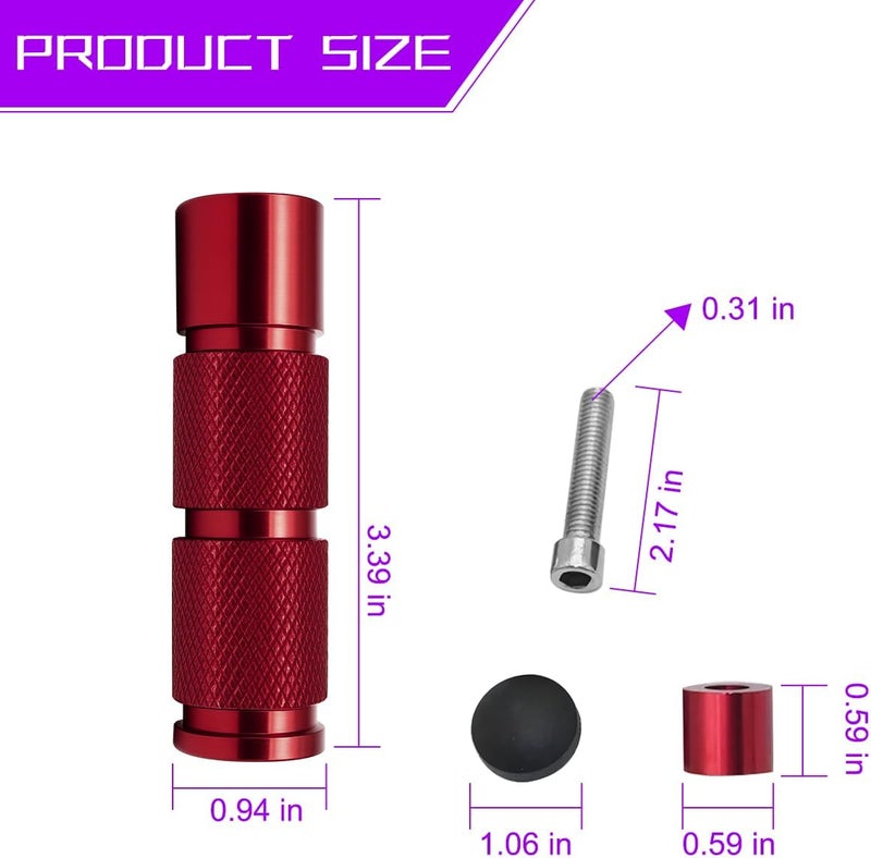 Sandfren 2PCS Motorcycle Foot Pegs, Aluminum M8 CNC Motorbikes Passenger Pedals Footrests, Motorbicycle Rearsets Footpeg Accessories, Universal for 8mm Install Hole Bicycle Dirt Bike (Red) - Image 2